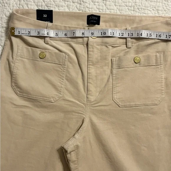J. Crew Beige Corduroy Pants Lizzie Wide Leg NWT - Picture 9 of 11